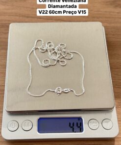 L4-16 CORRENTE VENEZIANA DIAMANTADA V22 60CM  LOTE 3