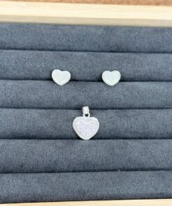 C3-71 Conjunto Coração Cravejado Importado  3,1g Lote 17