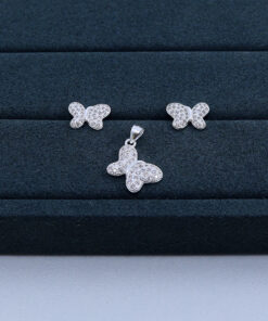 B1-46 CONJUNTO BORBOLETA CRAVEJADO IMPORTADO 2,85g Lote 17