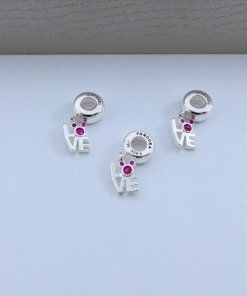 D5-52 Berloque Craveado Love  Coleção Pandora Importado Peso Aproximado 2,05g lote 18