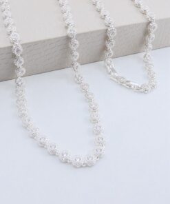 B1-47 Gargantilha Swarovski 40+2cm 925 Importado peso aproximado 20.8g Lote 17