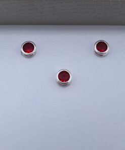 F2-19 Pingente Redondo Galeria Vermelho PII-1397 0.37g Lote 19