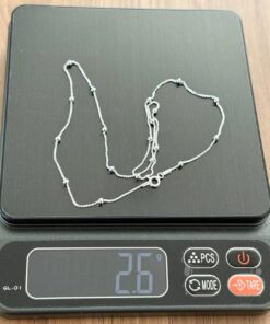 L2-46 CORRENTE V15 COM BOLINHA DIAMANTADA 45CM N 2,6g Lote 5