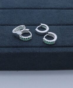 E1-18 Argola Cravejada Verde 2g Lote 18