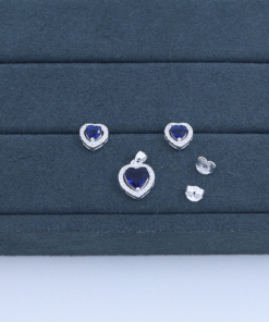 B2-54 CONJUNTO CORAÇÃO CRAVEJADO IMPORTADO  2,8g LOTE 17