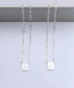 G1-19 Escapulário Placa P C/ Cartier 70cm , 3,2g   Lote 15