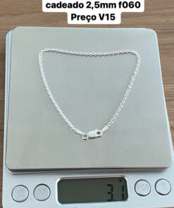 L5-14 Pulseira Cartier Cadeado 2,5mm  F060, 3.1g  Lote 3