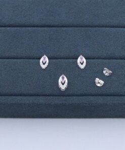 B5-2 Conjunto Cravejado Rosa  1.37g Lote 19