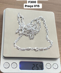 L5-35 CORRENTE VENEZIANA LONGA REDONDA 4MM 70CM F0300  LOTE 3