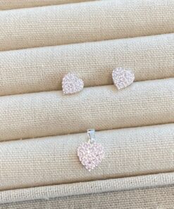 B3-89 conjunto coração Cravejado Importado  2,75g Lote 17