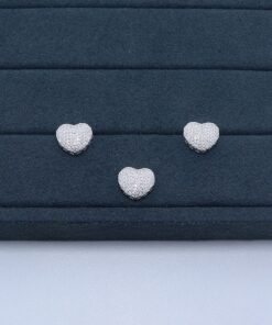 F2-99 Pingente Importado Coração Cravejado Cristal  1.56g Lote 17