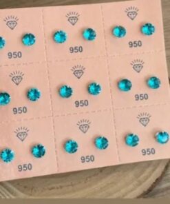 K5- BRINCO REDONDO 6MM BLUE ZIRCONIA, MÍNIMO 6 PARES