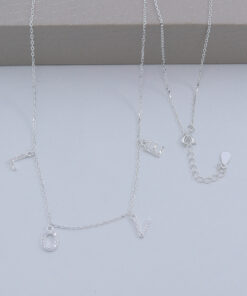 B2-72 Colar Cravejado Importado Prata 925 Peso Aproximado 2,15g Lote 17