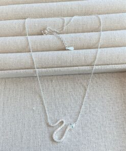 Alternative view of B2-91 Colar Cravejado Cobra Importado Prata 925 Peso Aproximado 2,4g Lote 17