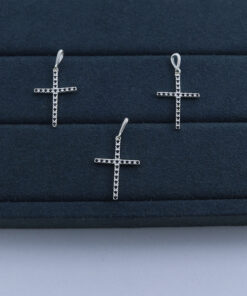 F4-17 Pingente Crucifixo Cravejado  0.8g Lote 20