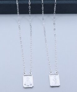 G1-81 Escapulário Placa G C/ Cartier  60cm  5,15g  Lote 15