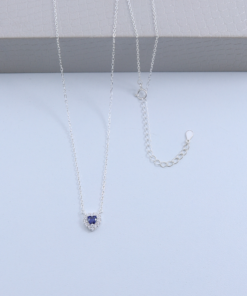 B1-78 COLAR CRAVEJADO IMPORTADO CORAÇÃO ROXO PESO APROXIMADO 2g LOTE 17