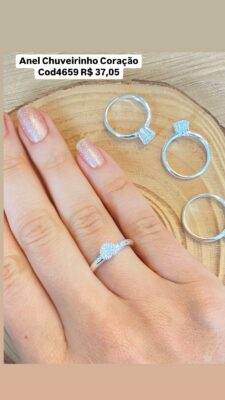 P2-20 ANEL CHUVEIRINHO CORAÇÃO  1.6g  Lote 19