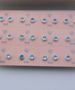 K5 Brinco Redondo Galeria 6mm Cravação Inglesa Azul Céu