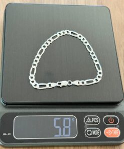 L4-27 Pulseira   3x1 Fígaro 5,5mm  N F120 Lote 1- MASCULINO